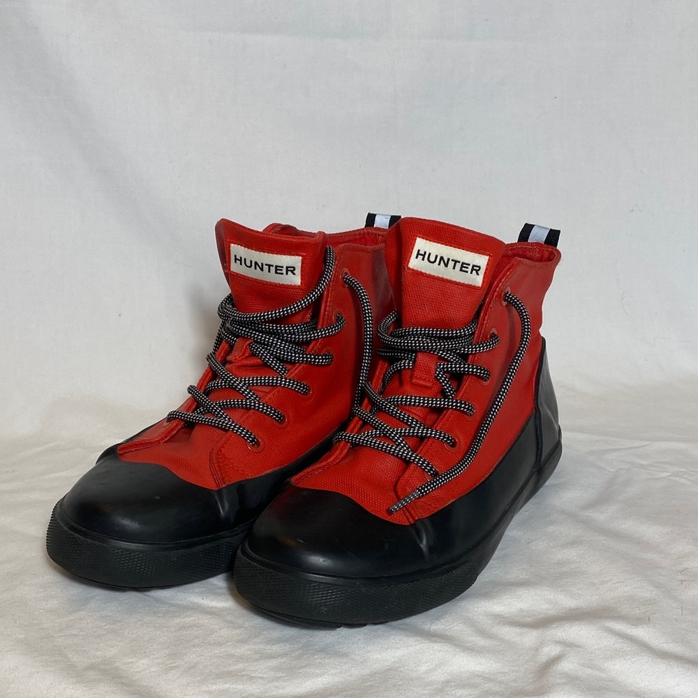 Hunter for Target Dipped Canvas High-Tops in Red and Black Kids-4 (Women-6)